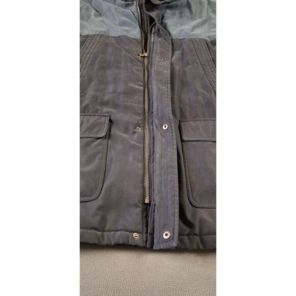 Bill Blass Men’s XL Winter Parka Black Blue Shoulder Corduroy Collar 7 Pockets - Picture 9 of 16